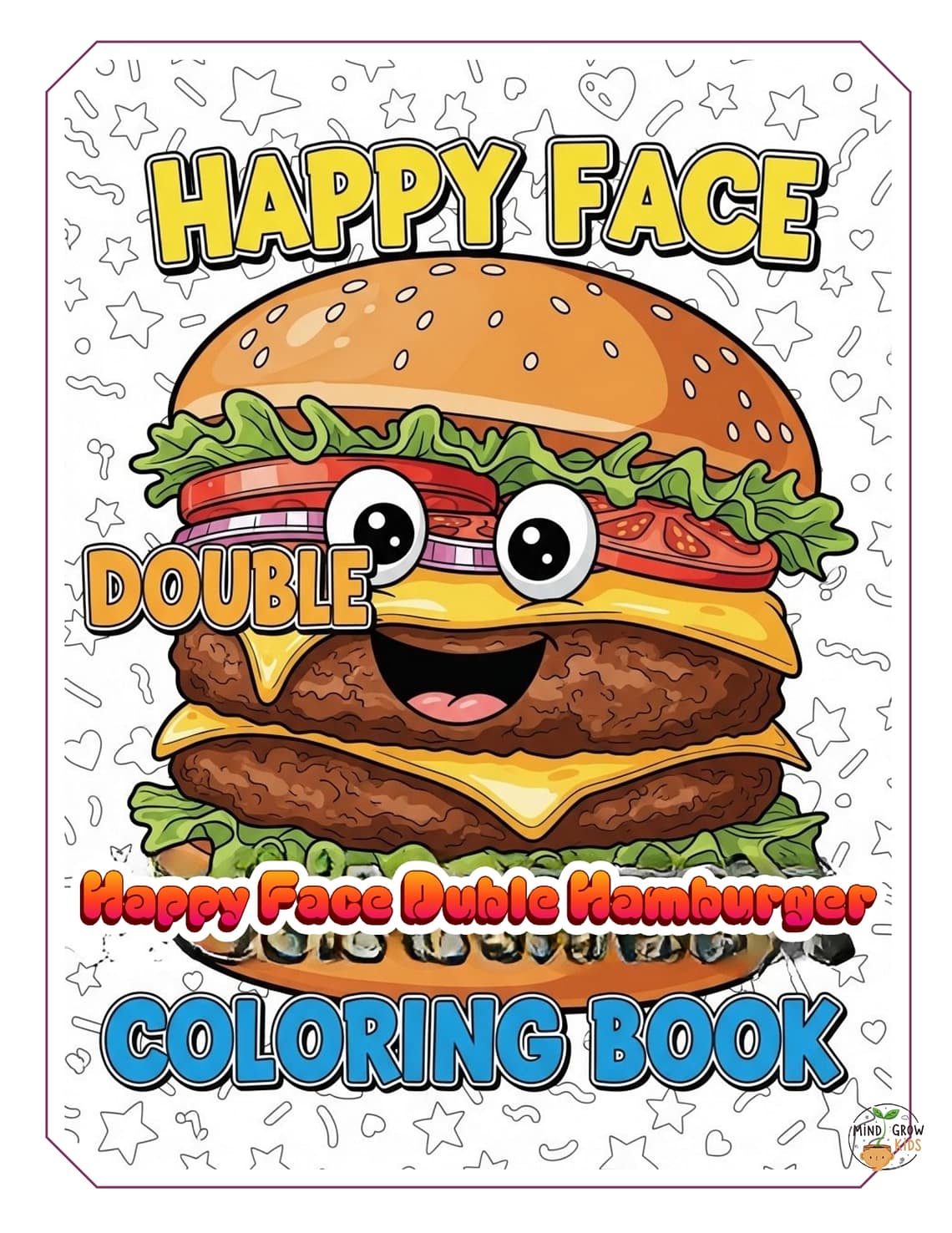 Happy face hamburger coloring book