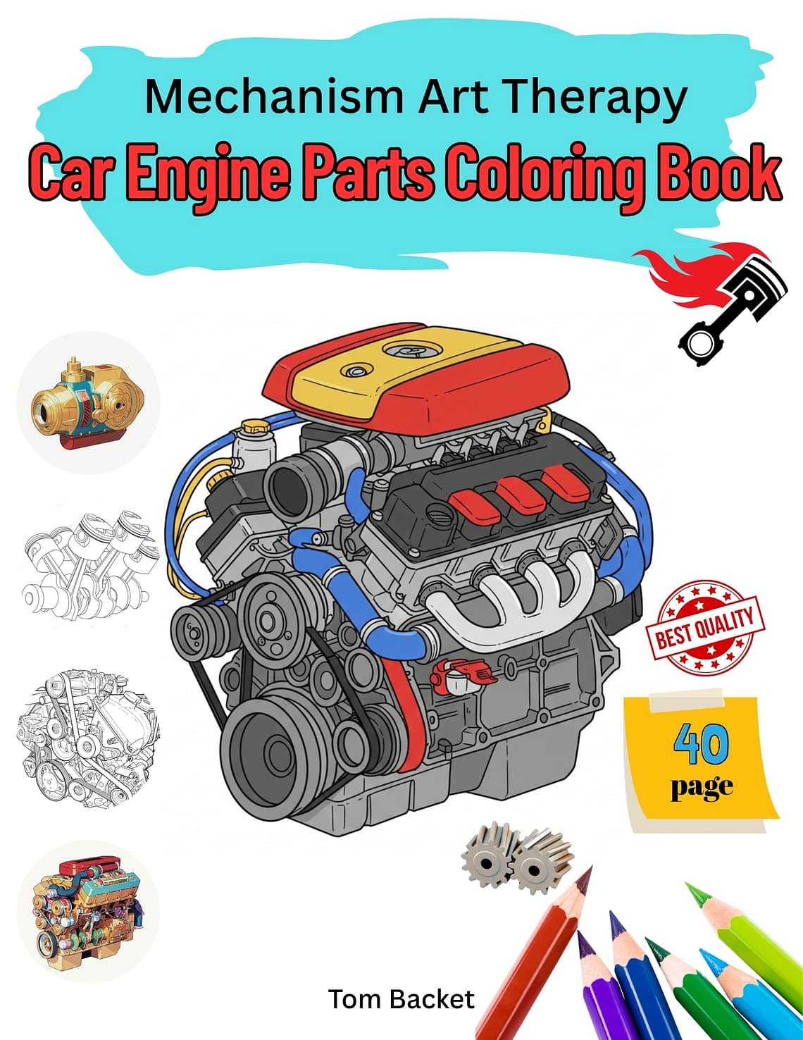 Discover the Art of Mechanics: Car Engine Parts Coloring Book