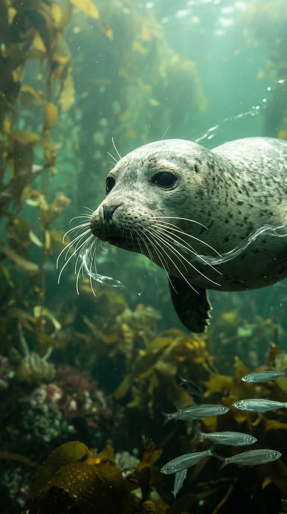 They cut small pieces from the seals' whiskers and examined the protein structure!