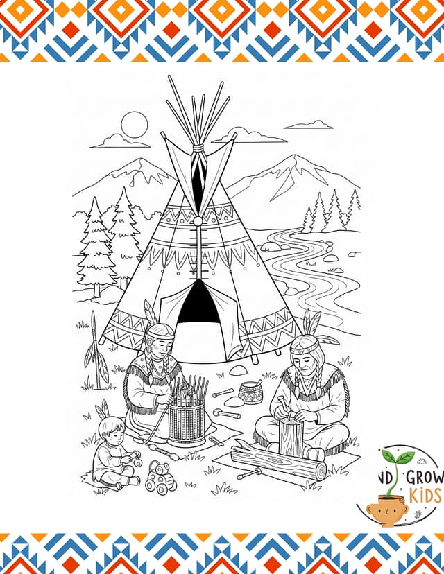 Native American coloring page