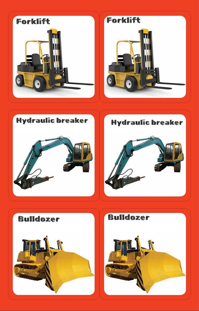 Heavy Equipment Flashcard Set – Learn the Names of Powerful Machines