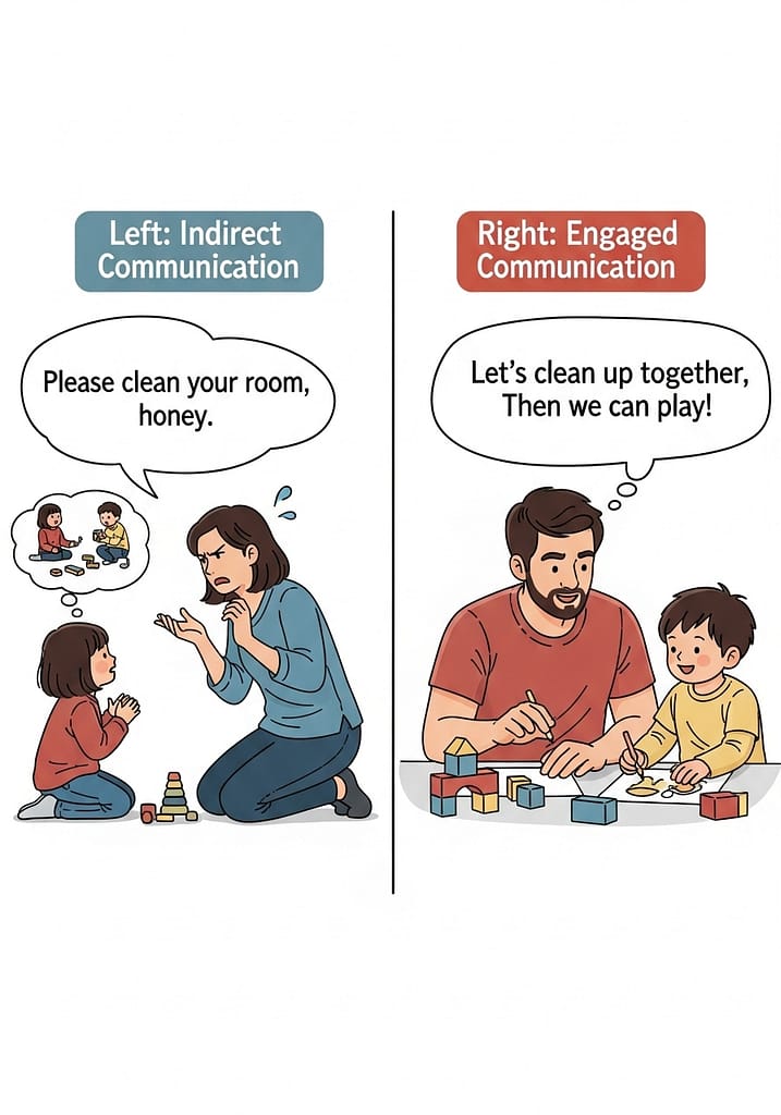 If he still doesn't move, physically guide him. Continuing with the dressing example: