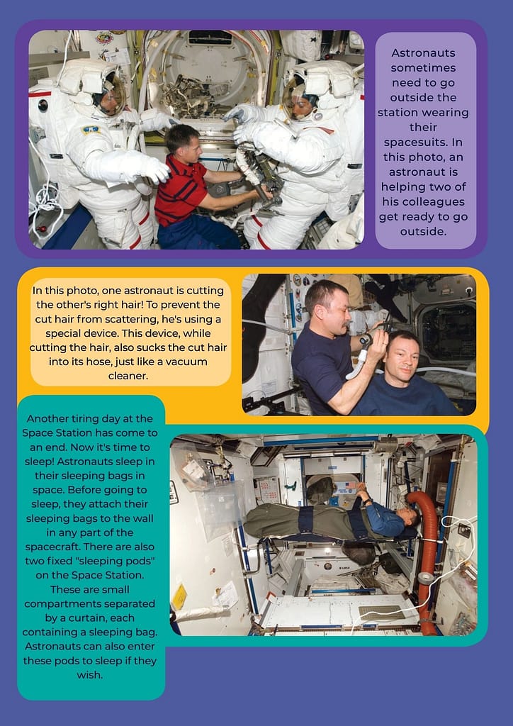 Astronauts living on the International Space Station try to perform their daily tasks on Earth under challenging conditions.