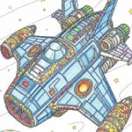 Bead Lines Coloring Pages Spaceship Adventure