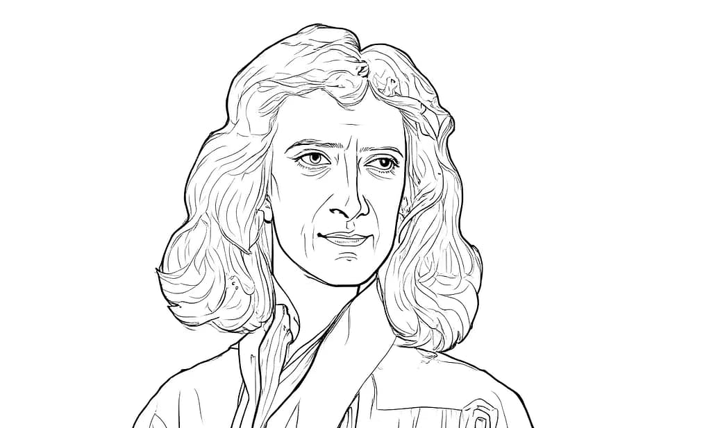Newton coloring page_mindgrowkids