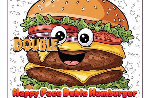 Happy face hamburger coloring book