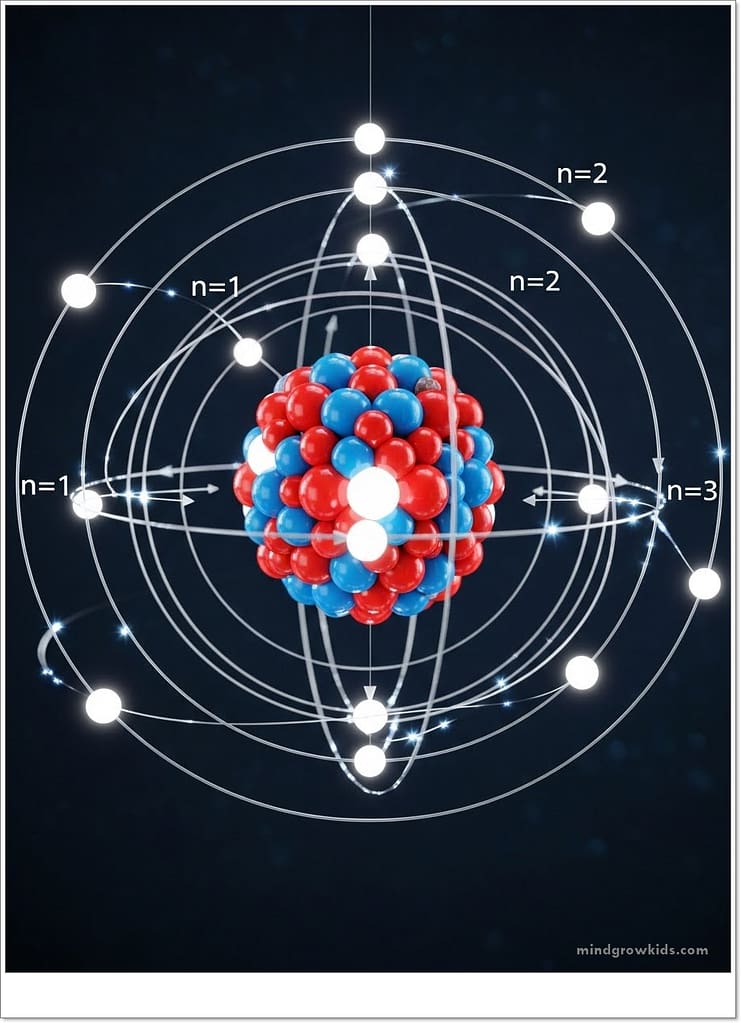 According to Bohr, electrons release or absorb energy by changing their orbits.