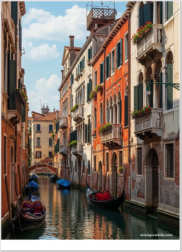 Venetian Houses:Venice is a city built on islands in Italy. 