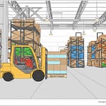 Forklift Lifting Coloring Page