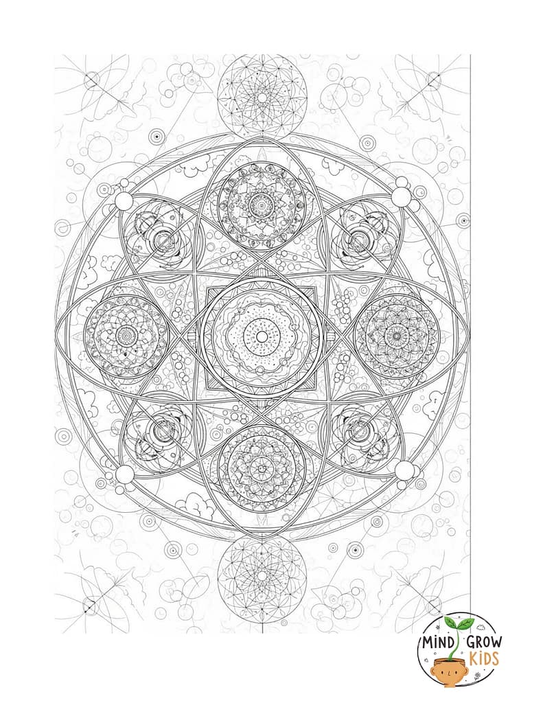 Quantum Mandalascoloring page