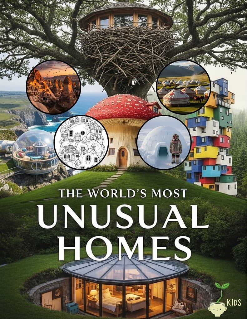 Homes of Other Countries: Unusual Houses Coloring Page